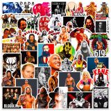 50 WWE Wrestling Stickers Stickers for Professional Wrestling Show Sports Figures in the United States Waterproof Stickers