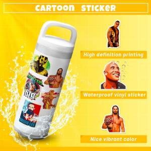 50 WWE Wrestling Stickers Stickers for Professional Wrestling Show Sports Figures in the United States Waterproof Stickers