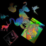 100 Transparent Laser Stickers Dream Forest Sticker Pack Dual Color Laser Gold PET Sticker Pack DIY