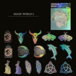 100 laser stickers, Magic World, Inspect for Bikers Motorcycle Car Laser Stickers