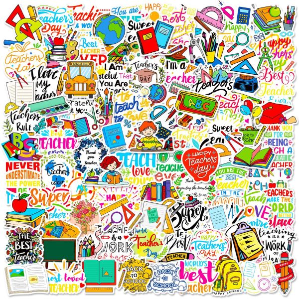 100 pieces of Teachers'Day personalized creative body water cup Teachers' Day graffiti waterproof stickers