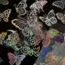 100 transparent butterfly laser stickers Holographic Stickers PET creative retro laser stickers