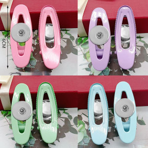 20 pcs/lot Summer Hollow Broken Hair Bang Clip Cute Hair Accessories Traceless Bright Face Hair Clip Beauty Hair Makeup Hair Clip Edge Clip Duck Mouth Clip fit 18MM Snaps button jewelry wholesale