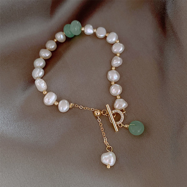 Baroque Irregular Imitation Pearl Safety Buckle Bracelet