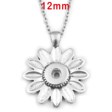 Sunflower Flower Butterfly cross Necklace 46cm chain fit 12MM chunks snaps jewelry