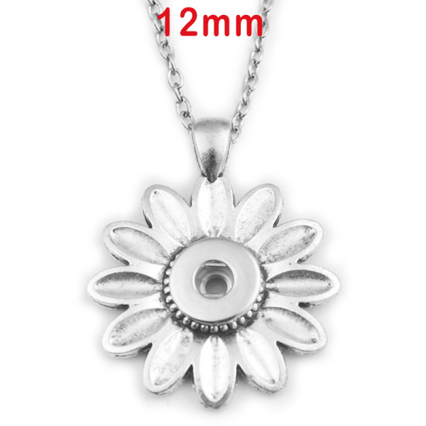 Sunflower Flower Butterfly cross Necklace 46cm chain fit 12MM chunks snaps jewelry