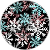 20MM Pattern Daisy Star  Snowflake Christmas Print glass snap button charms