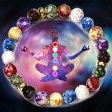 Colorful Bracelet Yoga Balance Energy Bead Natural Stone Elastic Bracelet