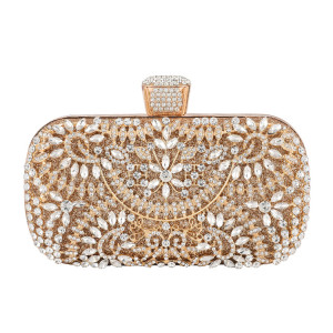 Dinner bag, handbag, diamond inlaid dress, evening dress, women's bag