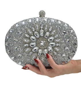 Dinner bag, handbag, diamond inlaid dress, evening dress, women's bag