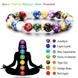 Colorful Bracelet Yoga Balance Energy Bead Natural Stone Elastic Bracelet