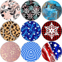 20MM Pattern Daisy Star  Snowflake Christmas Print glass snap button charms