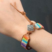 Colored Emperor Stone Handwoven Bohemian Bracelet