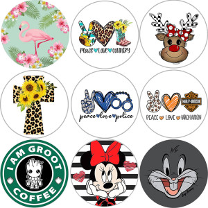 20MM Cartoon anime Daisy Christmas Love Faith Print glass snap button charms