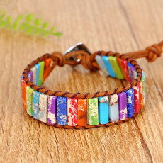 Colored Emperor Stone Handwoven Bohemian Bracelet