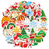 50 Christmas waterproof stickers, holiday party gifts, decorative waterproof stickers