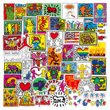 50 pieces of Street art graffiti Keith Haring personalized suitcase keith haring waterproof sticker