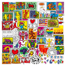 50 pieces of Street art graffiti Keith Haring personalized suitcase keith haring waterproof sticker