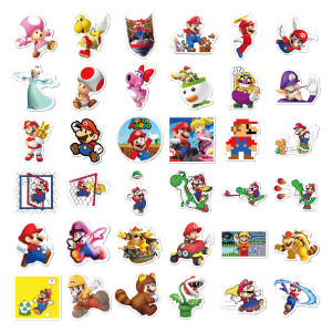 100 Mario cartoon graffiti stickers Mary personality trolley case water cup computer waterproof stickers