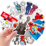 23 KAWS Sesame Street Cartoon Trendy Brands Personalized Luggage Large Size Waterproof Stickers