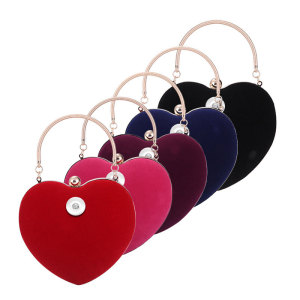 Handbag Women's Dinner Bag Fashion love Peach Heart Banquet Bag Evening Dress Handbag fit 20MM Snaps button jewelry wholesale