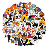 50 cartoon graffiti Halloween decoration skateboard luggage pumpkin waterproof stickers