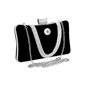 Women's handbag with diamond inlaid dinner bag, banquet party handbag, dress and evening bag fit 20MM Snaps button jewelry wholesale