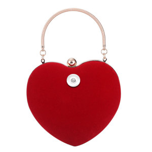 Handbag Women's Dinner Bag Fashion love Peach Heart Banquet Bag Evening Dress Handbag fit 20MM Snaps button jewelry wholesale
