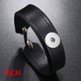 20CM 21.5CM Simple and versatile S-hook leather bracelet fit 20MM Snaps button jewelry wholesale