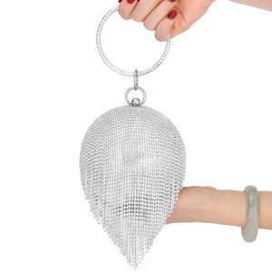 Dinner bag, European handbag, round tassel dress, evening bagg
