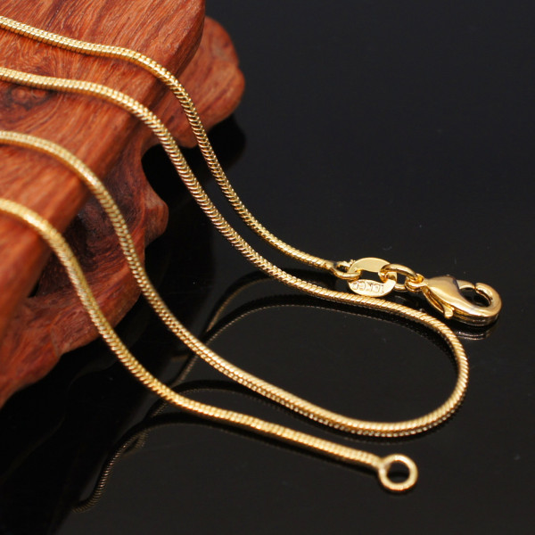 Copper gold snake chain pendant with chain and clavicle chain 1mm