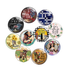20MM belief Print glass snap button charms