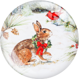 20MM Christmas Print glass snap button charms