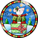 20MM Christmas Print glass snap button charms