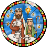 20MM Christmas Print glass snap button charms