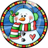 20MM Christmas Print glass snap button charms