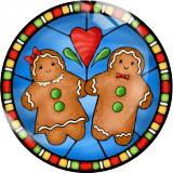 20MM Christmas Print glass snap button charms