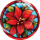 20MM Christmas Print glass snap button charms