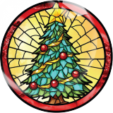 20MM Christmas Print glass snap button charms