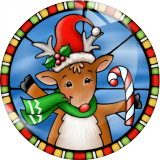 20MM Christmas Print glass snap button charms
