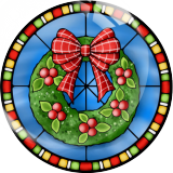20MM Christmas Print glass snap button charms