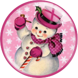 20MM Christmas Print glass snap button charms