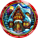 20MM Christmas Print glass snap button charms
