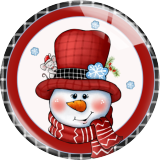 20MM Christmas Print glass snap button charms