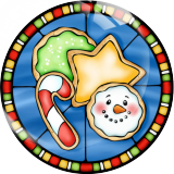 20MM Christmas Print glass snap button charms