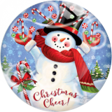 20MM Christmas Print glass snap button charms
