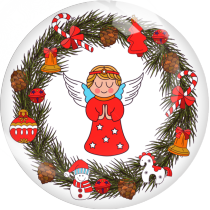 20MM Christmas Print glass snap button charms