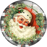 20MM Christmas Print glass snap button charms