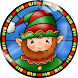 20MM Christmas Print glass snap button charms