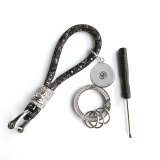 Car Keychain Diamond Crystal Keychain Three Piece Set fit  20MM Snaps button jewelry wholesale